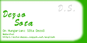 dezso sota business card
